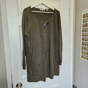 Army green sweater dress